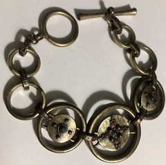 LUCKY BRAND Bronze w/black & Coral Enamel 7 1/4” BRACELET
