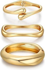 Chunky Gold Bangle Bracelets for Women Trendy 14K Gold Plated Cuff Bracelets …
