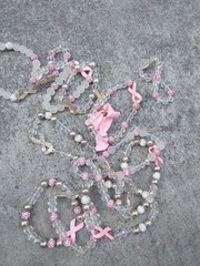 Lot Of Pink Ribbon Breast Cancer Awareness Stretch Bracelets