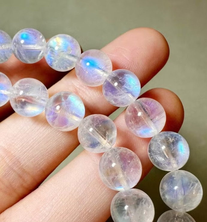 Moonstone Stone Bracelet Natural 7-8mm Gemstone Stretch Energy Bracelet Gift gallery