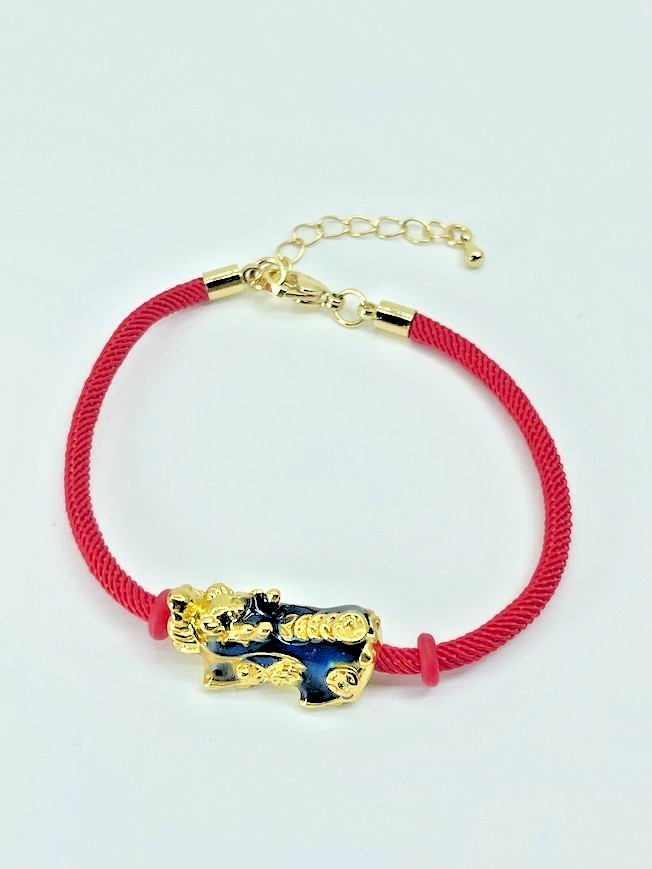 Good Luck Feng Shui Pi Xiu Foo Dog wth Color Changing Bead Adjustable Bracelets