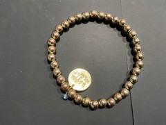 Beaded Bracelet Sterling Elastic Beaded Bracelet with A Charm for Women Girls