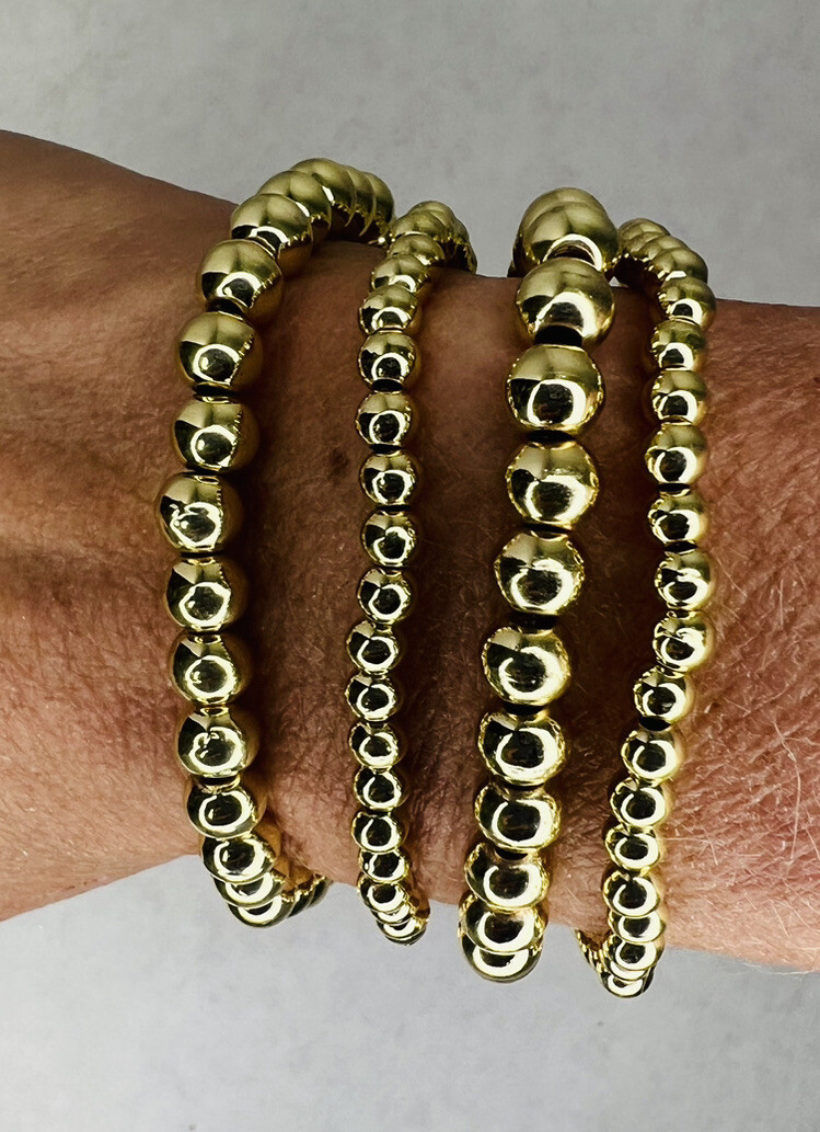 Brass Beaded Bracelet 4 pcs A New Day Elastic Bands For Easy On And Off gallery