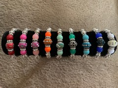 Pick A Color Red, Pink, Orange, Green, Blue, White Stretchy Charm Bracelet