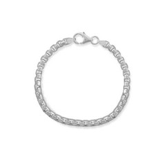 Authentic 925 Sterling Silver 5mm Rounded Box Chain 8.5″ Men’s Bracelet