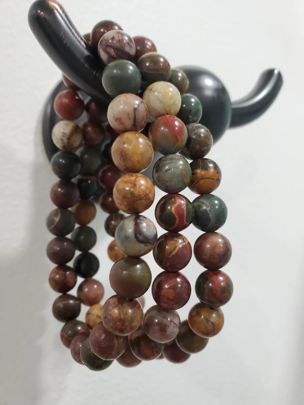 Picasso Polychrome Jasper Gemstone Stretch Bracelet 8mm 16.5cm Crystal Jewelry gallery
