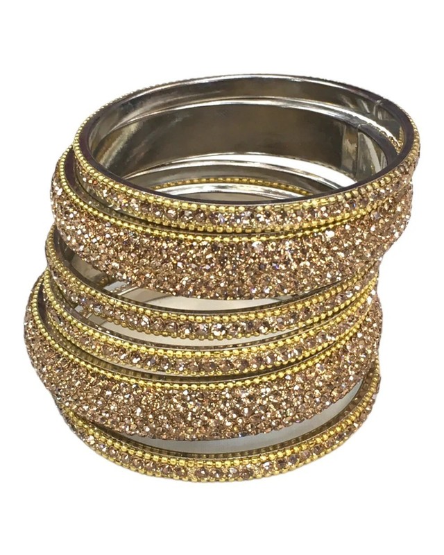 RSINC Bangle Glass Bangles for Women Combo Set Traditional Wedding Gold Color gallery