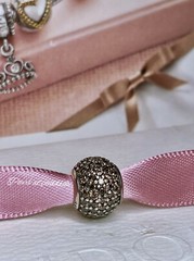 Pandora Golden Brown Pave Lights Cz Charm W/ Gift Box