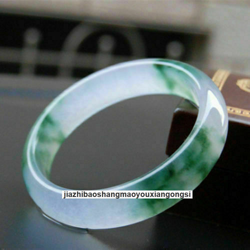 Beautiful Natural 56-64mm White&Green Jade Jadeite Bracelet Bangle Jewelry
