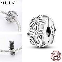 MULA New European 925 Silver DIY Charm Clip Retro Butterfly For Women Bracelet