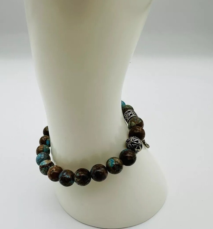 Tibetan Buddha Natural Stones Peace, Meditation, Stretch Bracelet Size 6 1/4.￼ gallery