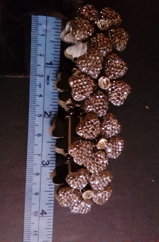 Vintage Style Floral Bracelet Featuring Pave Set Rhinestones Or Crystals gallery