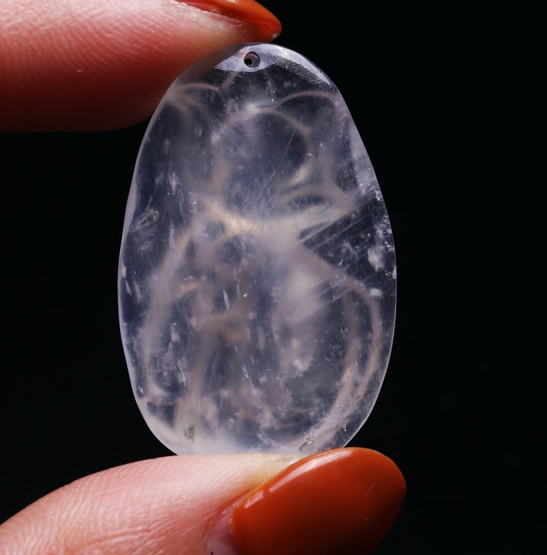 33.5*21.5*8.5mm Natural Blue Light Moonstone Crystal Clear Carving Pendant 4 gallery