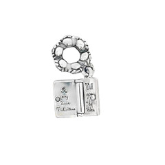 Pandora 925 #791246 Love Note Valentine Heart dangle book slide bead charm NEW