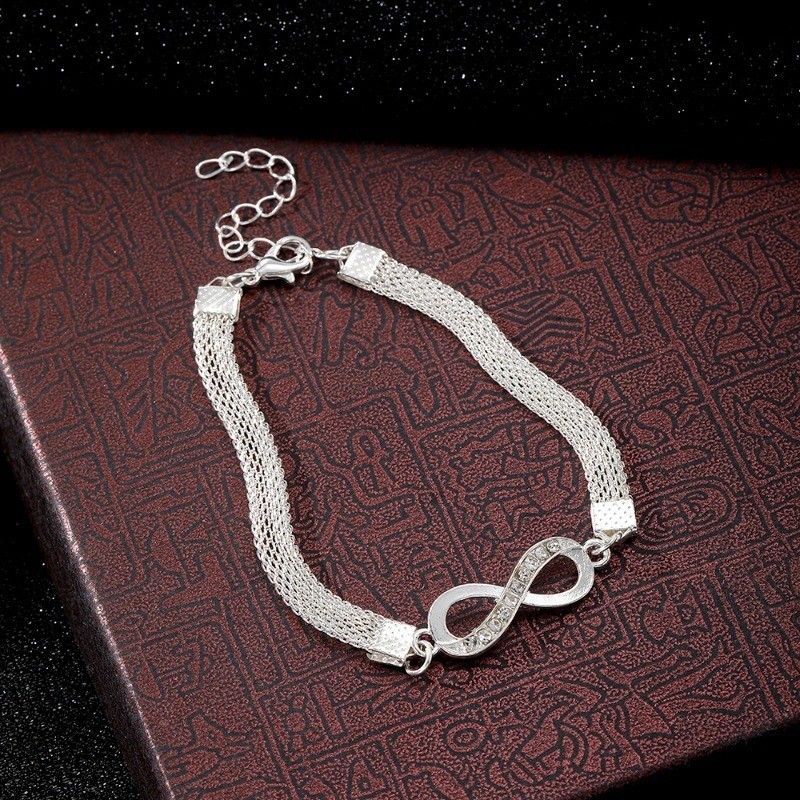 Women's Fashion Heart Bracelet Inlaid Rhinestone Alloy Bracelet Jewelry Set gallery
