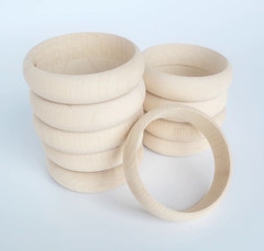 Wooden Round Bangles, Set of 10, Height 2 cm, – Decoupage / Unpainted