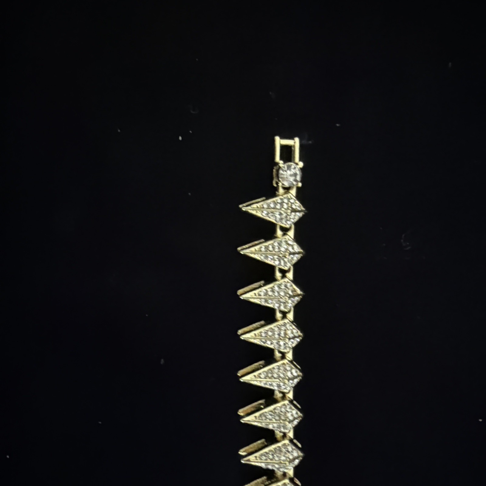 Iced Out Spiked Gold Tone Stainless Steel CZ 8 Inch Bracelet gallery