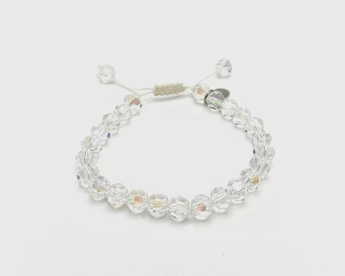KIRKS FOLLY Aurora Borealis Beaded Adjustable Slide Bracelet - Clear - NIB gallery