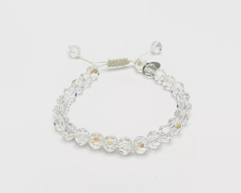 KIRKS FOLLY Aurora Borealis Beaded Adjustable Slide Bracelet - Clear - NIB gallery