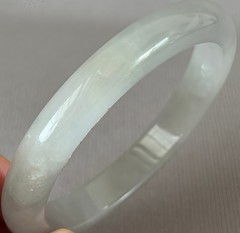 62mm White Green Emerald Icy Jadeite Jade Bracelet Bangle Burma Jade Bangle