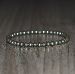 Natural 4mm Pyrite Stone Bracelet Gemstone Stretch Healing Crystal Bracelet