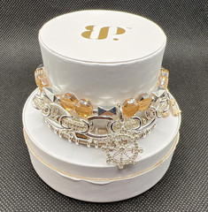 Bomb Party Plated Reversible Beaded Charm Bracelet Lab-Created ST95539 (255)