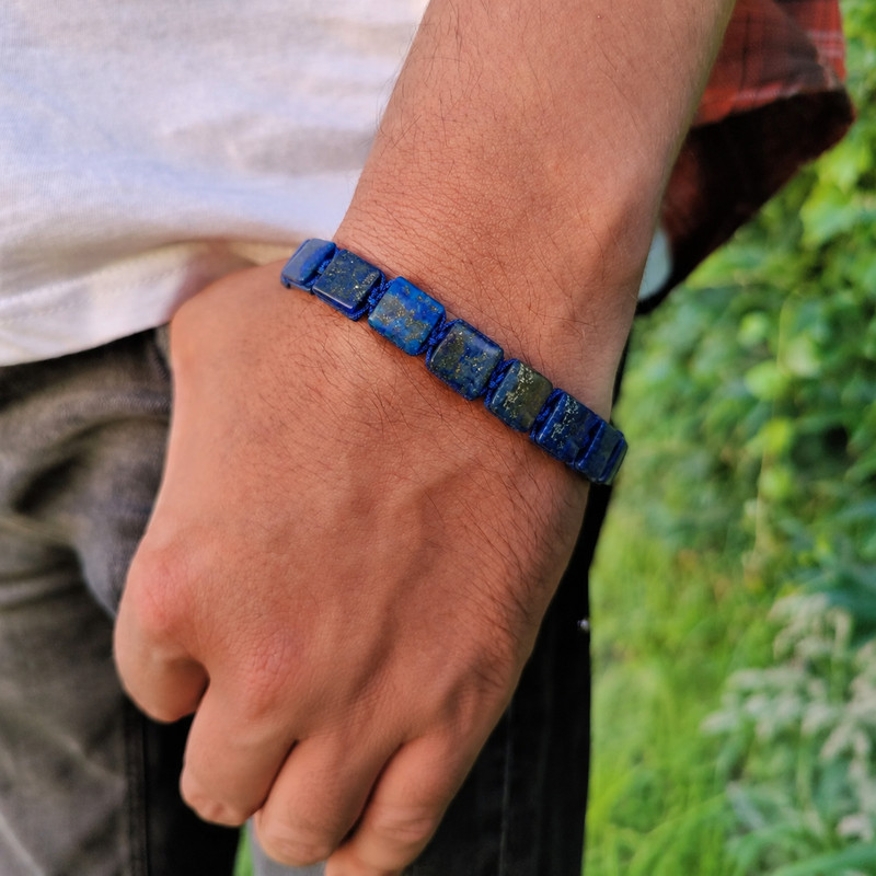 Natural Lapis Lazuli Bracelet Healing Protection Stone Bracelet for Men Women gallery