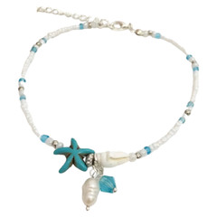 Bohemian Starfish Conch Beaded Charm Anklet Bracelet Beach Summer Boho Jewelry