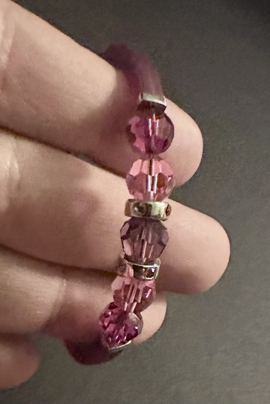 Swarovski Signed Swan PINK & PURPLE Crystal Jelly Silicone Cuff Bangle Bracelet gallery