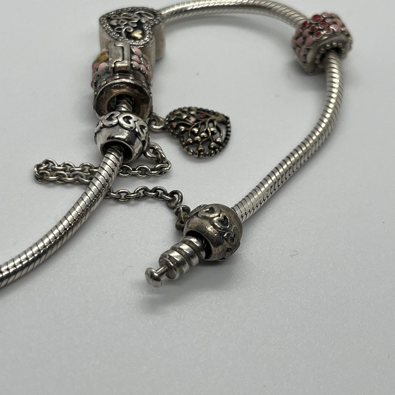 Pandora 7” Bracelet And 3 Charms 2 Spacers Great Starter Sterling 925 gallery