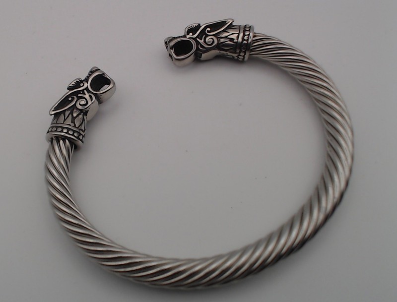 Fenrir Wolf Viking Arm Ring Bracelet (Metal) Used - Read Description gallery
