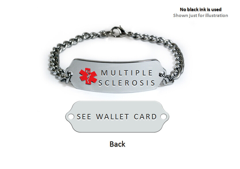 MULTIPLE SCLEROSIS Medical Id Alert Bracelet. Free medical Emergency card. gallery