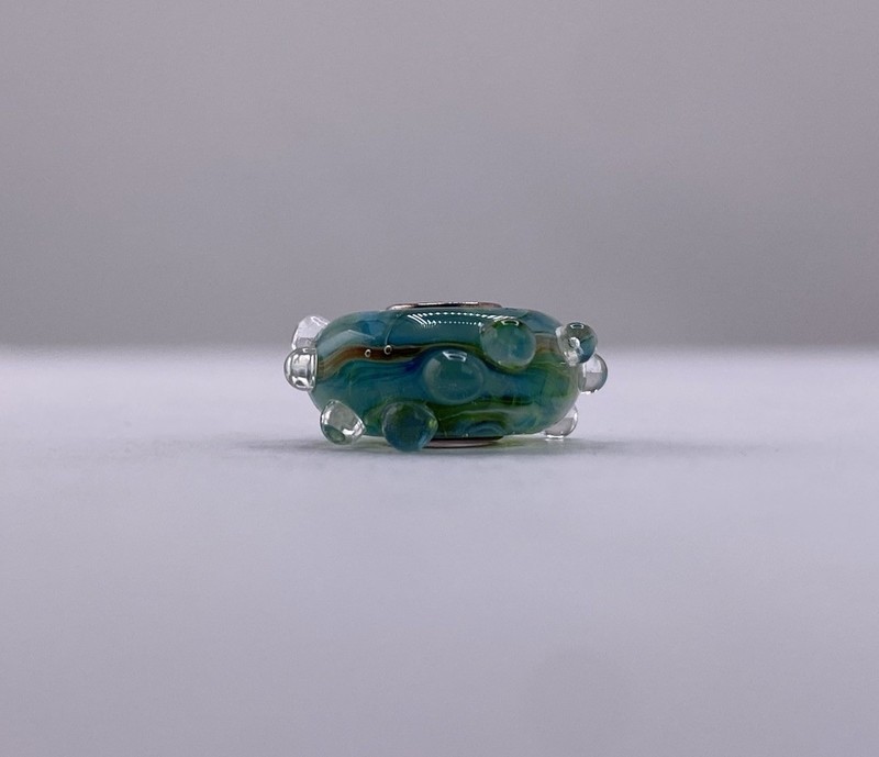 Elfbeads Ocean Bubble Glass Bead New – Retired Artisan Lampwork Charm gallery