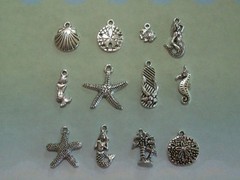 Cute 12 piece Tropical/Beach Charm Collection
