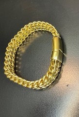 New Bracelet Hip Hop Men Women Gift Teen 8 Inches Iridescent Gold Colorful