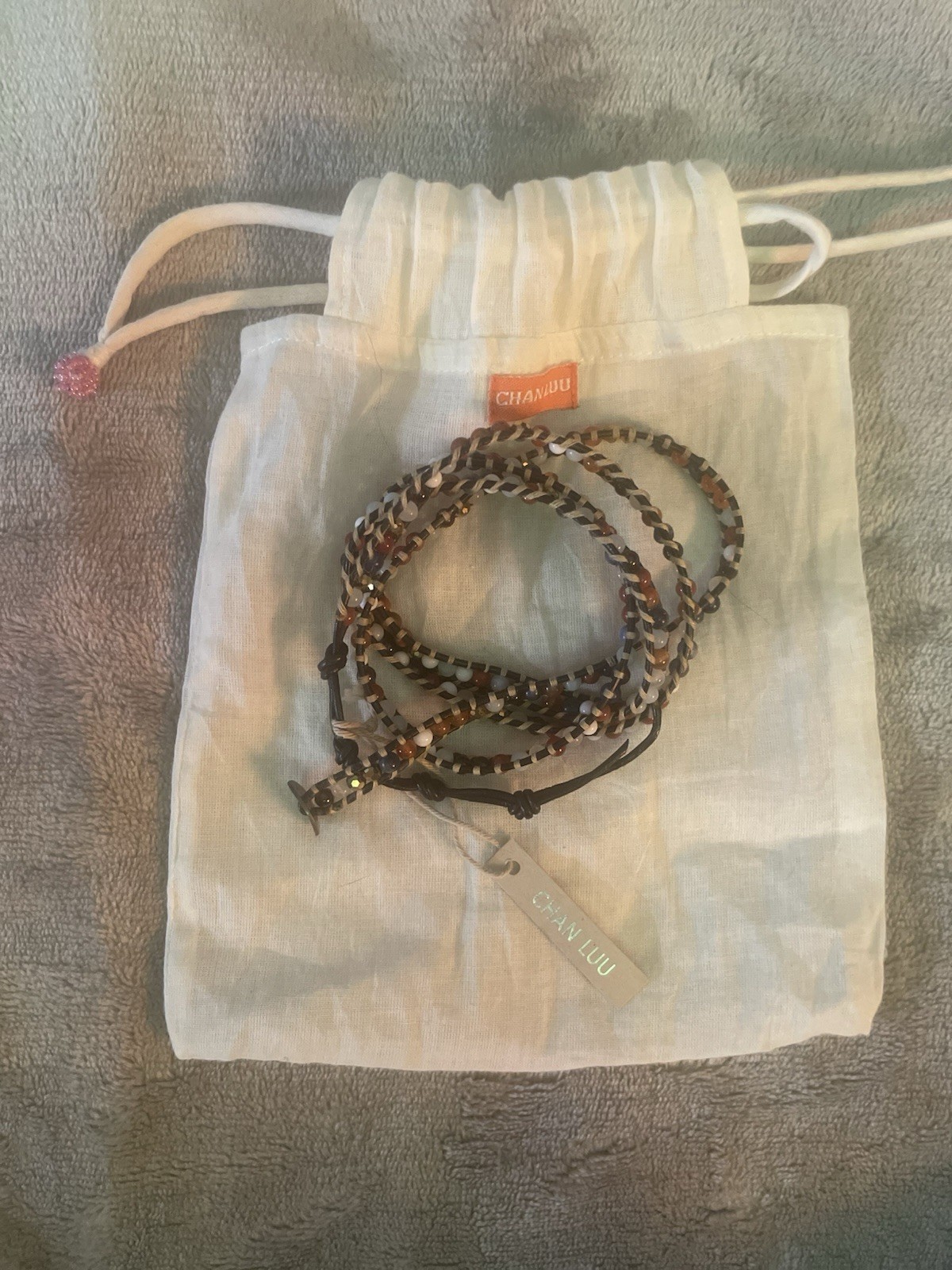 Chan Luu Multi Semi Precious Bead Leather Wrap Bracelet gallery