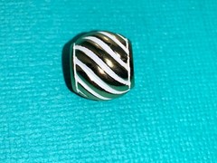 🌸Brighton White Enamel Gold Tone Rope N Roll Spacer Bead (B4) 🌸