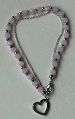 Pink Color Silver Plated Heart Bracelet (New in Box-READ)