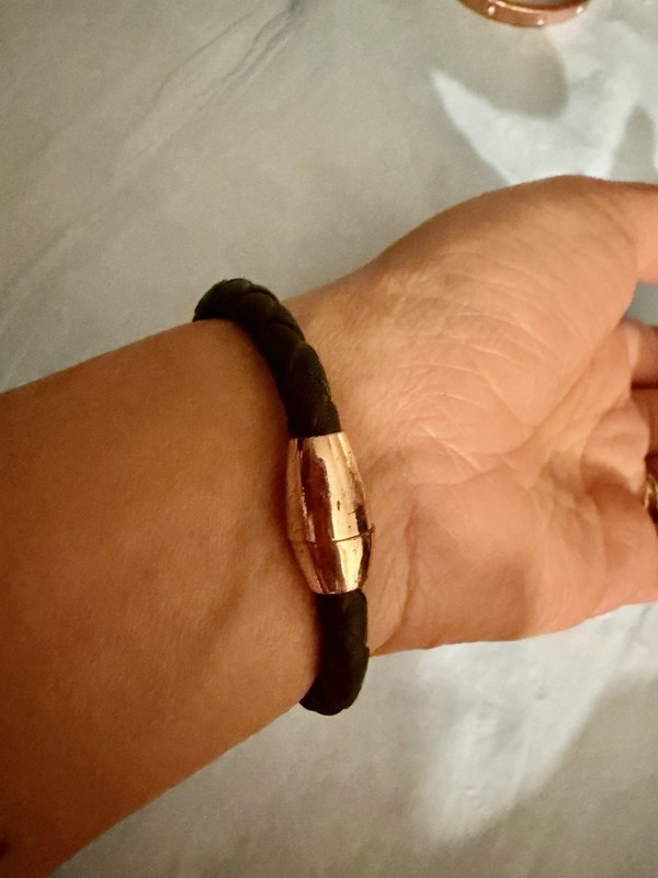Nordstrom Rose Gold Leather magnetic Lock Bracelet gallery
