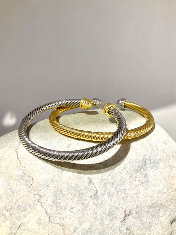 5mm plain cable bracelet gunmetal plated black metal Stunning Trendy gold plated gallery