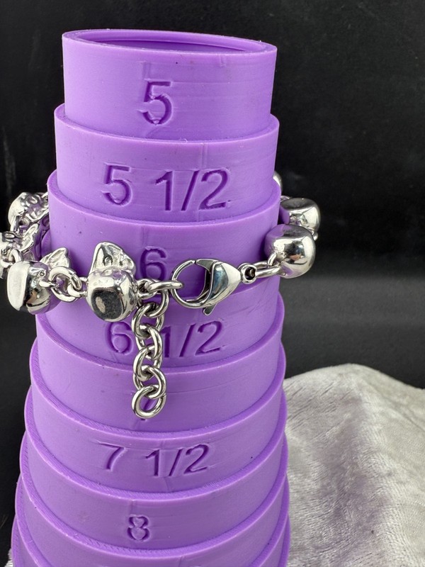 Skull Charm Bracelet Goth Steampunk Silver Tone 6" gallery
