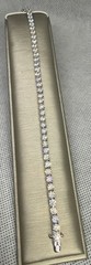 Sterling Silver Cubic Zirconia (4.0 mm) Tennis Bracelet 7.5 “ Rhodium Finish