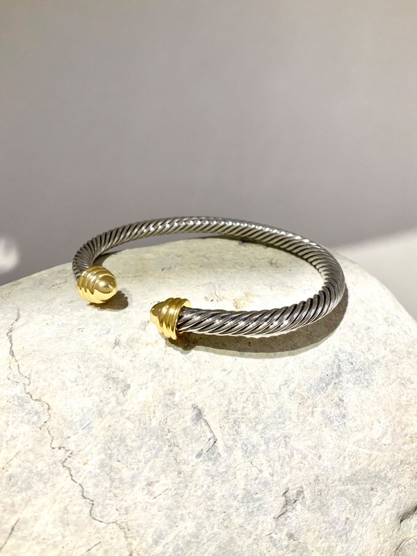 5mm plain cable bracelet gunmetal plated black metal Stunning Trendy gold plated gallery