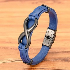 XQNI New Design Double-layer Leather Men’s Bracelet Stainless Steel Special