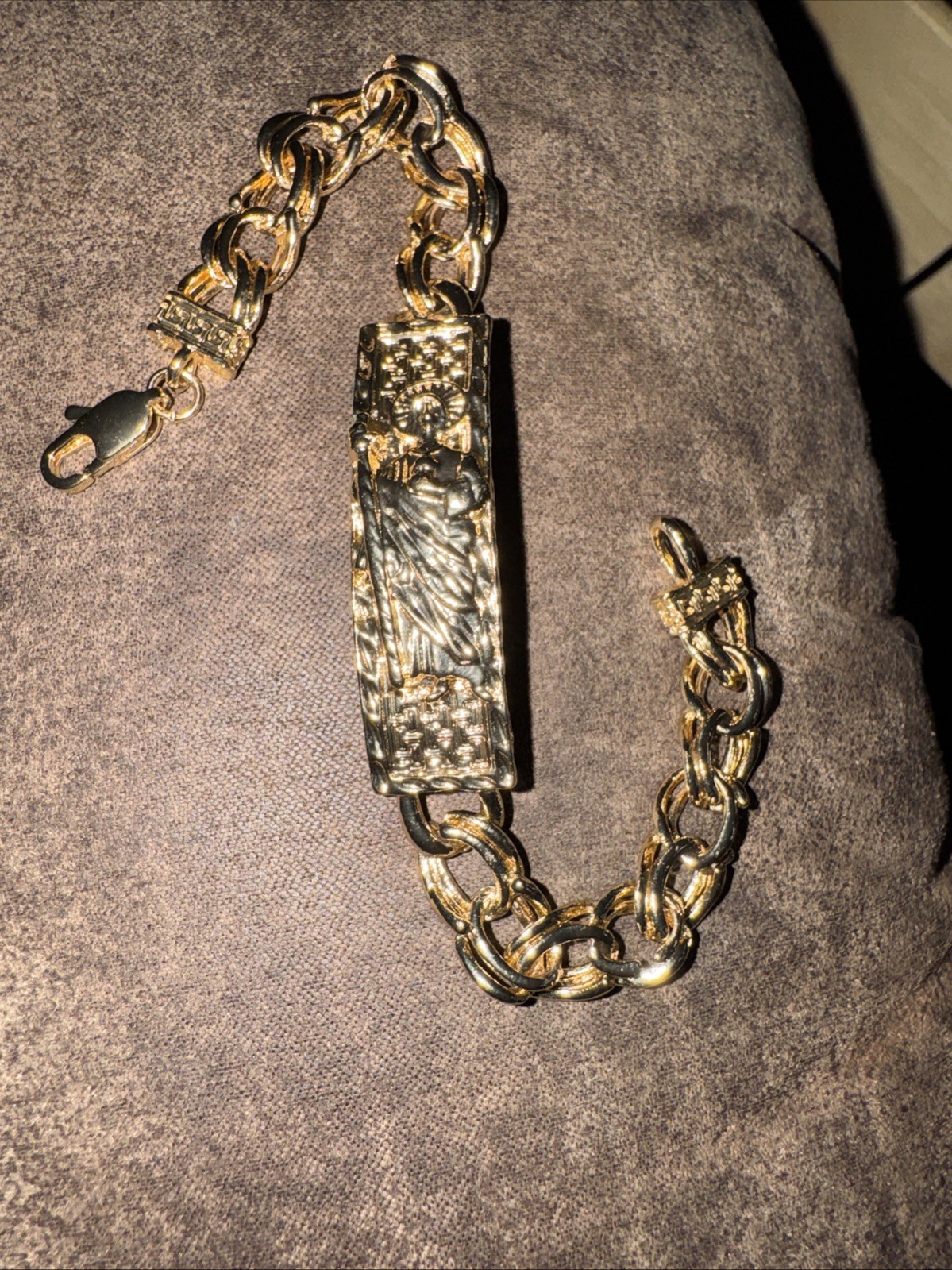 St Jude Bracelet -Esclava San Judas 18 Kt Gold Plated 7” gallery