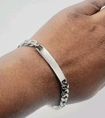 Bracelet Identity Stainless Steel 20cm 8″ Silver Him Punk Gothic Steampunk Gift