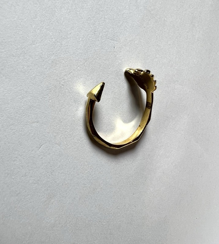 Stella & Dot Gilded Arrow Silver Cuff Bracelet & Adjustable Gold Tone Ring Set gallery