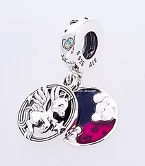 NEW 100% Authentic PANDORA 925 Magical Unicorn Double Pendant Charm 799145C01
