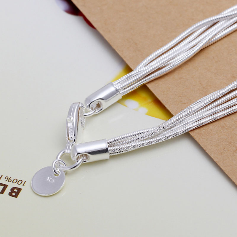 Unisex Women 925 Sterling Silver Bracelet Chain Size 8 Inches 2.3MM Lobster L15 gallery