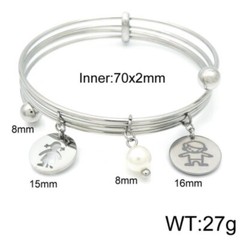 Bangle for Mother / Silver / Stainless Steel / Ship TO US and Worldwide